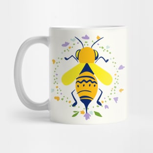 Bee with Flowers Mug